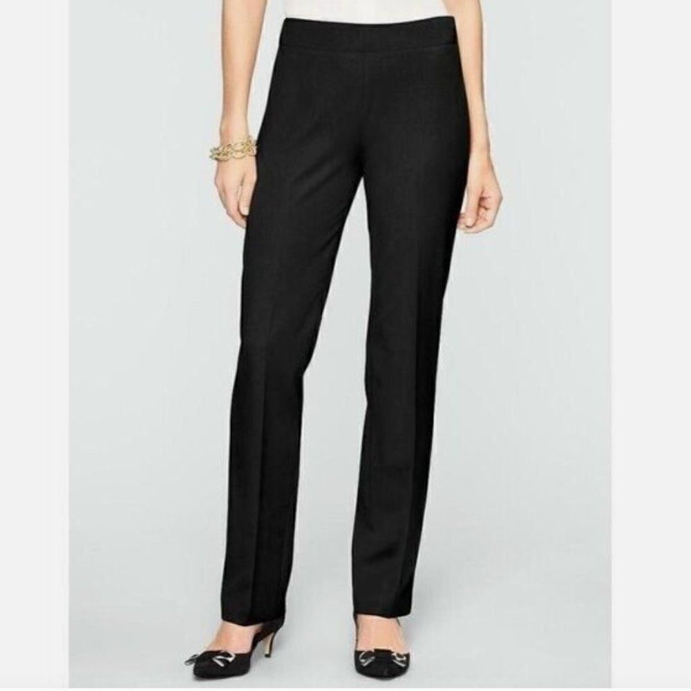 Talbots Petite Black Heritage Straight Leg Dress Pants in Size 6P